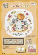 Cross stitch electronic drawing SODA original sweep drawing 3 series SO-3242 Autumn Cat autumn cat