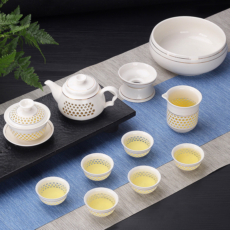 创意陶瓷功夫茶具套装家用泡茶杯茶壶景德镇简约盖碗茶艺简易迷你