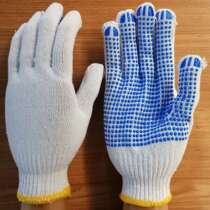 570g yellow-edged spun yarn blue-dot rubber gloves white yarn non-slip sub-finger universal full 120 pairs discount 600 pairs per pack