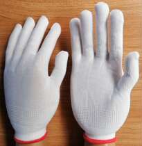 Silver thin nylon gloves core blank small red white yarn finger breathable full 120 double discount 1200 double pack