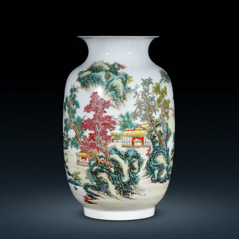 Jingdezhen ceramic Chinese vase sitting room adornment is placed household TV ark, flower arranging porcelain decoration process