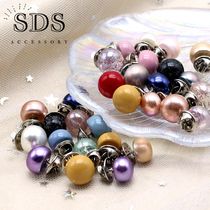 Color dark buckle anti-light button Seam-free button Womens Korean version of the shirt cardigan Pearl brooch buckle wild decorative buckle