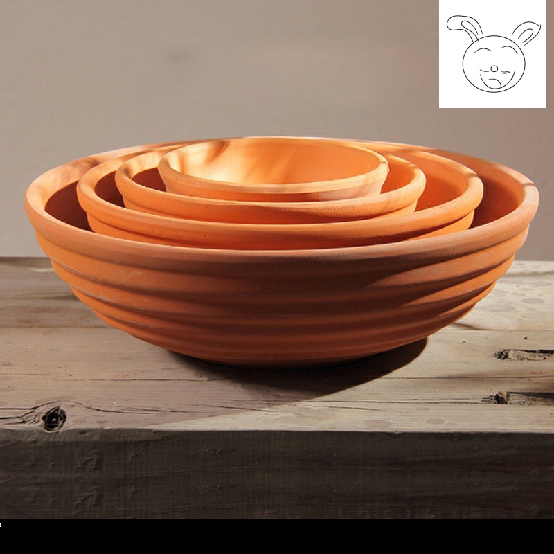 Red clay pot ceramic flower pot breathing heavy thread bowl tub, fleshy flower pot pot combination