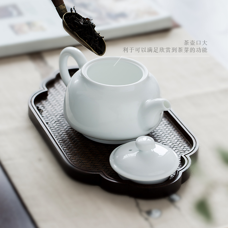 Jingdezhen up the fire which ceramic single white porcelain teapot kung fu tea set household size belt filter pot of the teapot