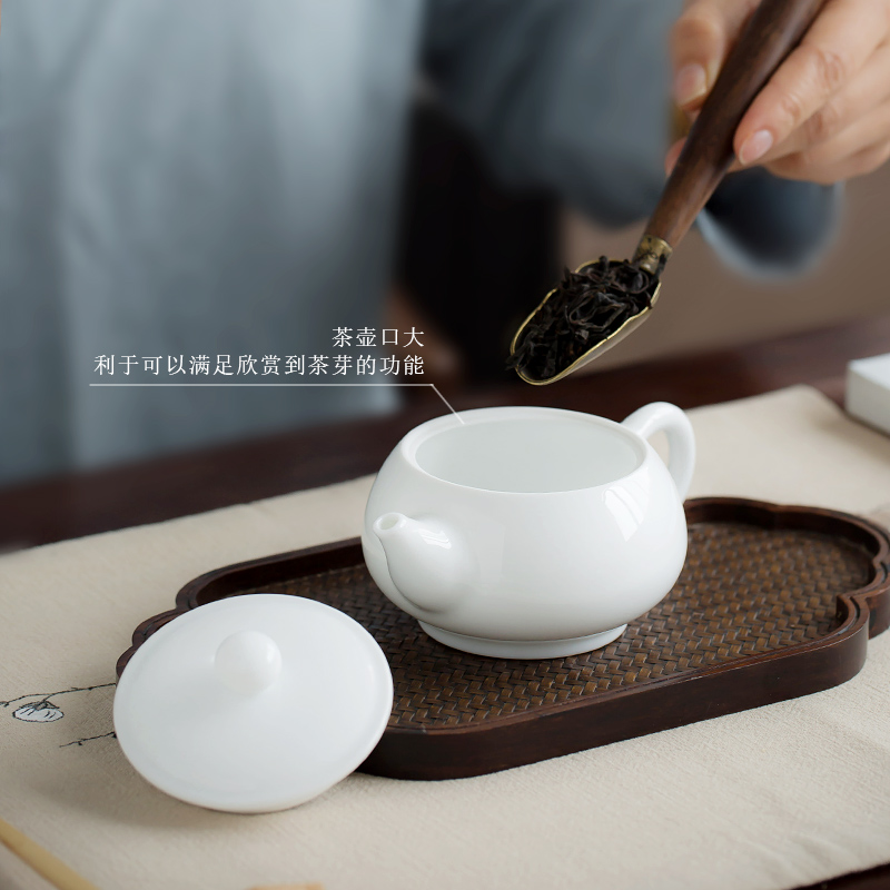 Jingdezhen up the fire which manual kung fu tea cozy contracted white porcelain teapot tea Japanese pu single pot