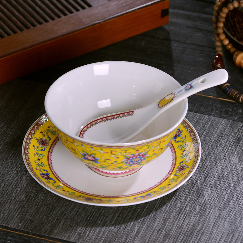 Chinese style household ipads porcelain of jingdezhen ceramic bowl of rice porridge, gifts customized archaize tableware bowl longevity noodles in soup bowl bowl