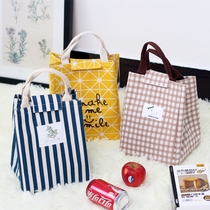 Insulation aluminum foil handbag bag large thick canvas waterproof bento bag female cute work ins with lunch box bag