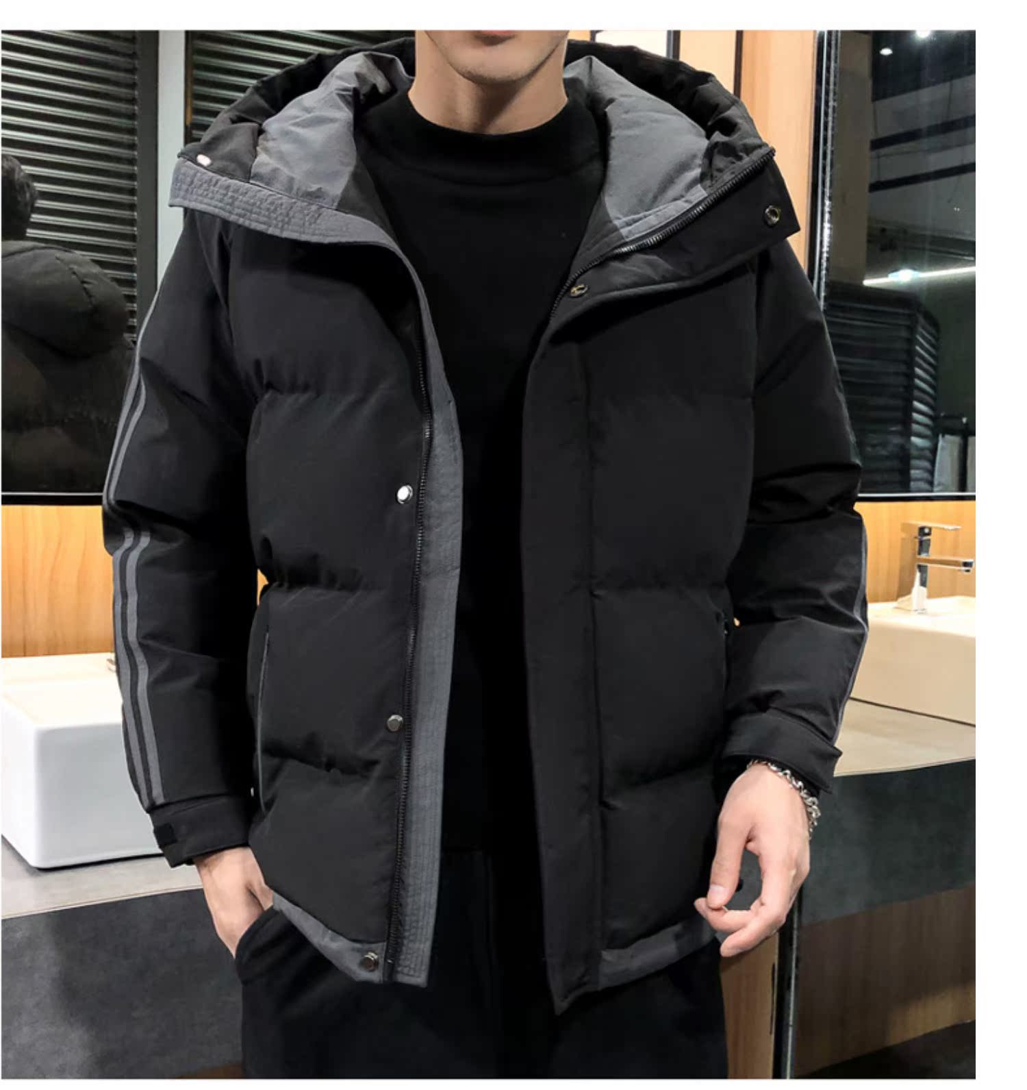 秋冬季男士棉衣休闲棉服男加厚服棉袄面包服