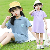 Girls dress pure cotton summer thin short sleeve new child polo skirt princess summer dress dress