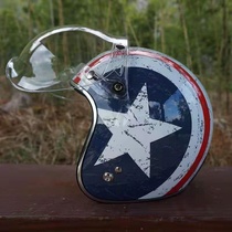 Motorcycle helmet lens retro Harley half helmet flying helmet three-button belt frame winter bubble mirror can be flipped