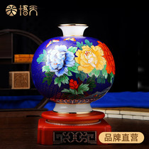 Dai Jialin works Cloisonne ornaments vase Copper tire filigree enamel Living room ornaments Art collection limited edition