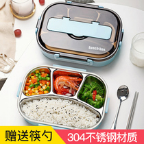 Lunch box with cutlery childrens lunch plate primary and secondary school students insulation lunch box office workers portable anti-scalding multi-grid lunch box