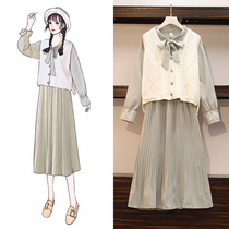 Spring Autumn Season Han Edition Loose 12-year-old girl 13 sweaters one-piece dress Two suits 14 Grand Scouts 15 junior high school students