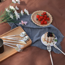 High-grade disposable environmental protection plastic long handle knife fork and spoon outdoor outing travel picnic barbecue tableware supplies set