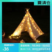 Outdoor camping portable waterproof tent Sky curtain light Camp lighting atmosphere USB light string LED environmental protection decorative hanging light