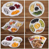 Fruit plate separated plate household creative dish plate ceramic plate plate plate plate snack cold dish braised meat tableware plate