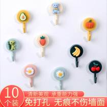10 packed with small hooks powerful viscose key wall wall-mounted free of marks and no-mark no-mark no-mark hat rack hook