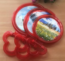 Old-fashioned mirror round mirror wedding red bedroom mirror round plastic cosmetic mirror household plastic wall-mounted