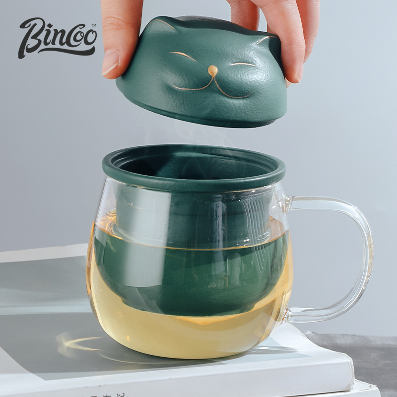 Separation Bincoo plutus cat tea tea cup personal special creative ceramic cup with cover with filtered water glass