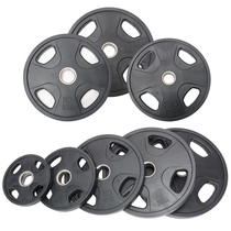 Four-hole PU barbell non-toxic and tasteless gym unit with large hole weights