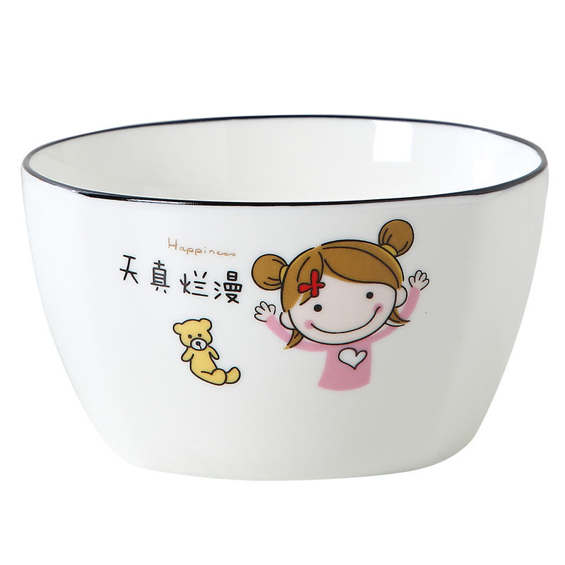 Jingdezhen ceramic bowl with creative move large rice noodles soup bowl ipads porcelain tableware individual as a family