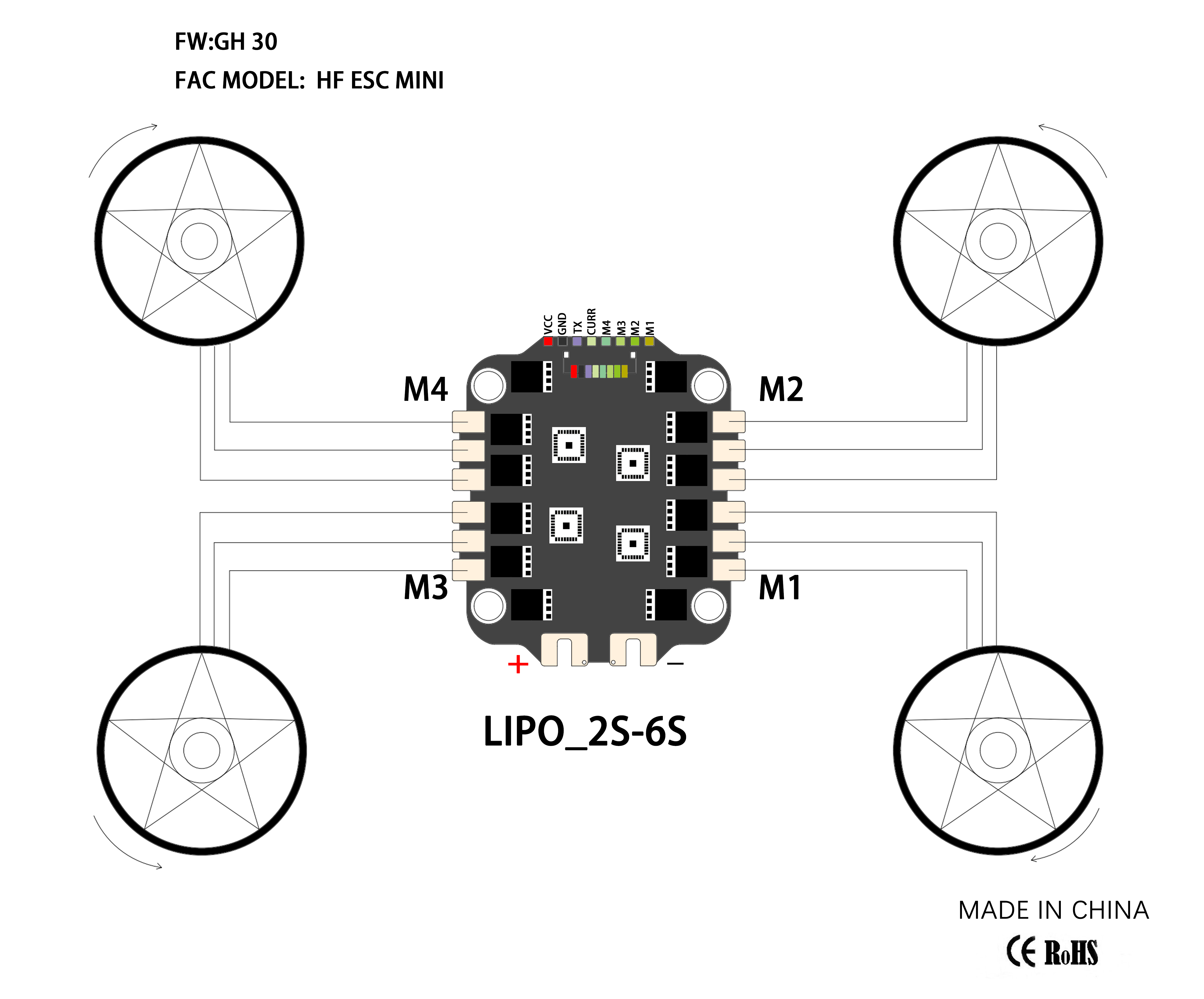 HIFIONRC F7Star Mini MPU6000 F722 - kontroler lotu z RGB LED, ESC 45A, 3-6S, do DIY dronów FPV RC wyścigowych (20x20mm) - Wianko - 4