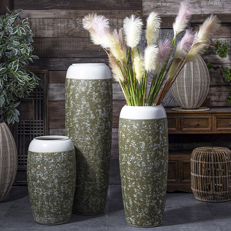 Zen ground vase coarse pottery furnishing articles dried flower arranging flowers sitting room decoration of new Chinese style restoring ancient ways of jingdezhen ceramic POTS