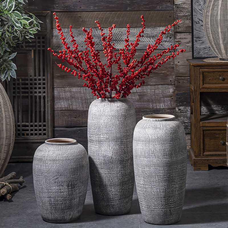 Contracted and I ceramic dried flowers, restoring ancient ways of large vases, jingdezhen pottery decorative furnishing articles sitting room flower pot