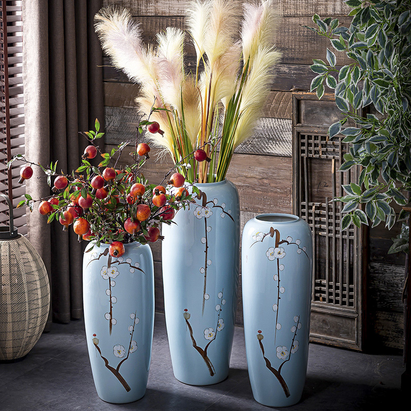 Jingdezhen ground vase large suit sitting room porch decorate bottle furnishing articles of Chinese style household ceramics European flower arrangement