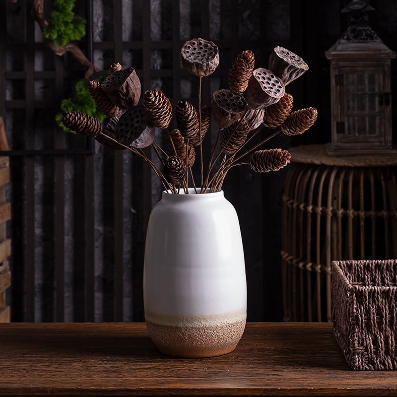 Modern ceramic dried flower vases, small and pure and fresh water all over the sky star furnishing articles sitting room of the white flower arrangement Nordic home decoration