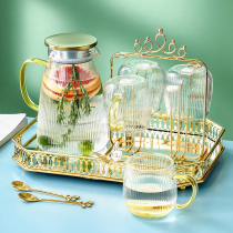 Cold water jug Glass kettle Household teapot High temperature resistance large capacity cold plain water cup set Cold water jug Juice jug