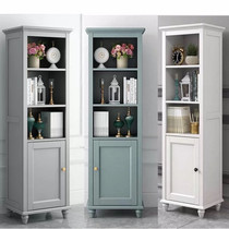 American bathroom side narrow cabinet solid wood toilet storage cabinet floor rack living room wine cabinet TV cabinet