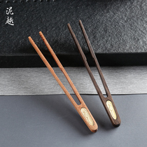 Copper wood rosewood single tea clip Solid wood ebony teacup clip Tea tweezers Tea set accessories Zero tea ceremony six gentlemen