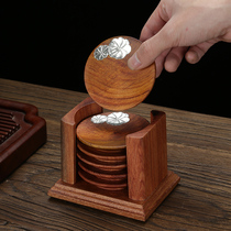 Ebony teacup mat Tea ceremony zen solid wood insulation mat Non-slip cup mat Cup holder Chinese Kung Fu tea accessories