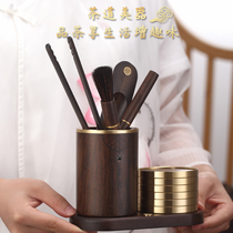 Tea Dao Bronze Wood Six Gentlemen Suit Solid Wood Tea Clip Tea Knife Kung Fu Tea Set Accessories Tea Table Tea Drinking Tea Tool