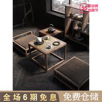 Three-house-day-style tatami dwarf tea table black walnuts solid wood balcony with a few new Chinese floating windows small tea table d4