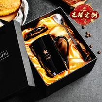 Nordic ins creative trend ceramic cup custom LOGO mug Coffee cup Milk cup Water cup with lid spoon