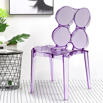 Creative transparent leisure chair Household backrest dining chair ins wind plastic chair Simple balcony outdoor chair Cafe chair