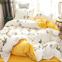 Quilt cover Single piece pure cotton 1 5 m Single student Dormitory 1 8 x 2 2 Double 200x230 quilt cover 100% All cotton