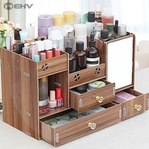 Wooden Table Top Cosmetics Containing box Drawer with mirror Girl Hearts Dorms Home Cute Color Dresser