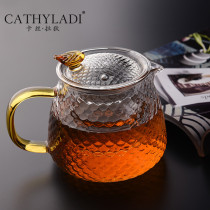 Cathyladi Household glass Kung Fu brewing tea Household high temperature resistant teapot Filter kettle Chinese single pot