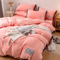 Crystal suede four-piece cover winter double-face gushed thickened coral suede 200x230 flange suede quilt cover 2 2x2 4 bed