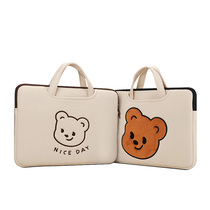 Bear computer bag ins handheld cute Apple macbook pro 13.3air14 Huawei 15.6 inch 16 girls