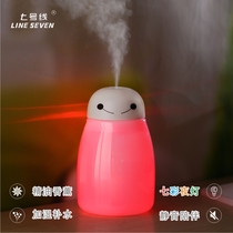 USB Humidifiers Mini Mini Cartoon Seven Color LED Night Light Large Capacity Beauty Supplements Wet Air Conditioning Heating Room Bedrooms Home Students Dormitory Cilanter Office On-board Air Purifying