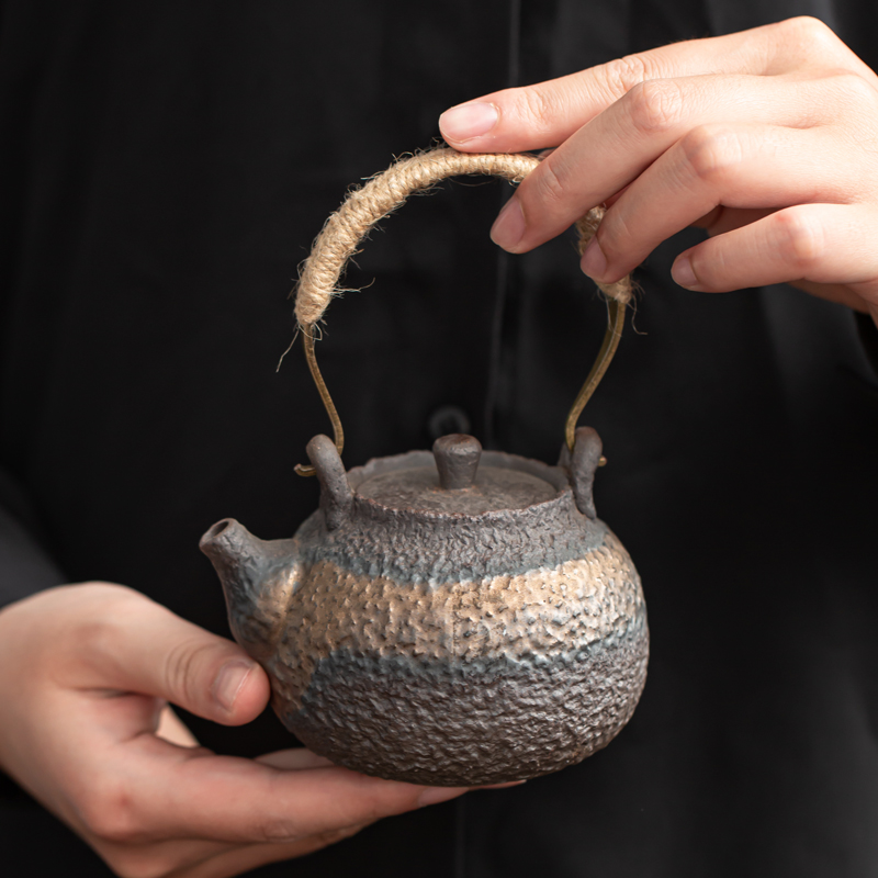 Japanese girder kung fu tea pot of ceramics manual undressed ore retro hammer coarse ceramic tea set beauty little teapot single pot