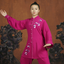 Spring-autumn Tai Chi clothes new embroidery embroidered embroidered martial arts performance Martial Arts performance Contest for older men and women