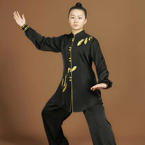 2022 Summer New Tai Chi Clothes Woman Flutter of the Long Morning Practice of High-end Martial Arts Performance Suit Suit