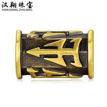 Gold Bracelet Men 3D Hard Gold Tattoo 999 Full Gold Transfer Beads Apollo Lutong Pure Gold Pearl Rope Women