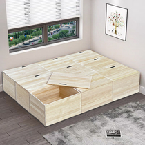 Solid wood storage box Original modern simple combination Tatami wood box fight bed widened small apartment bay window cabinet customization