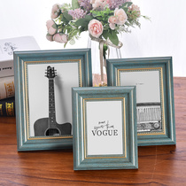 European style retro photo frame creative table hanging wall 6 7 8 inch A4 wash photo made into photo frame support custom size